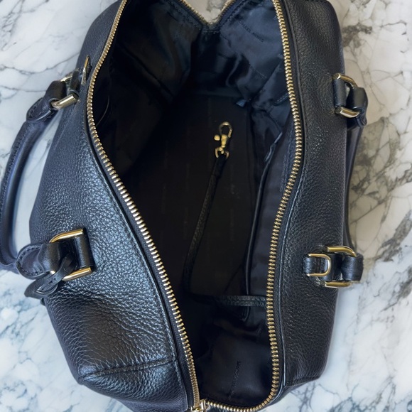 Michael Kors Kirby Leather Satchel Shoulder Bag BLACK Purse - Picture 6 of 6